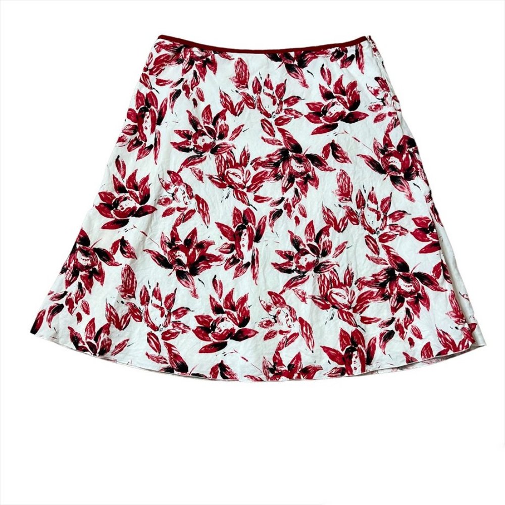 Tommy Hilfiger 100% Linen Floral Skirt Size 14